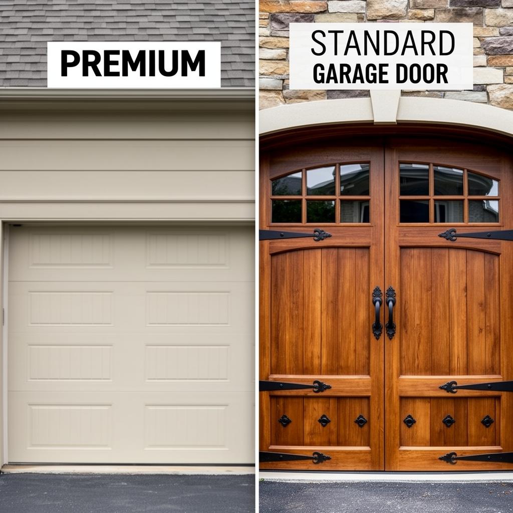 Side-by-side comparison of premium insulated and standard single-layer garage doors